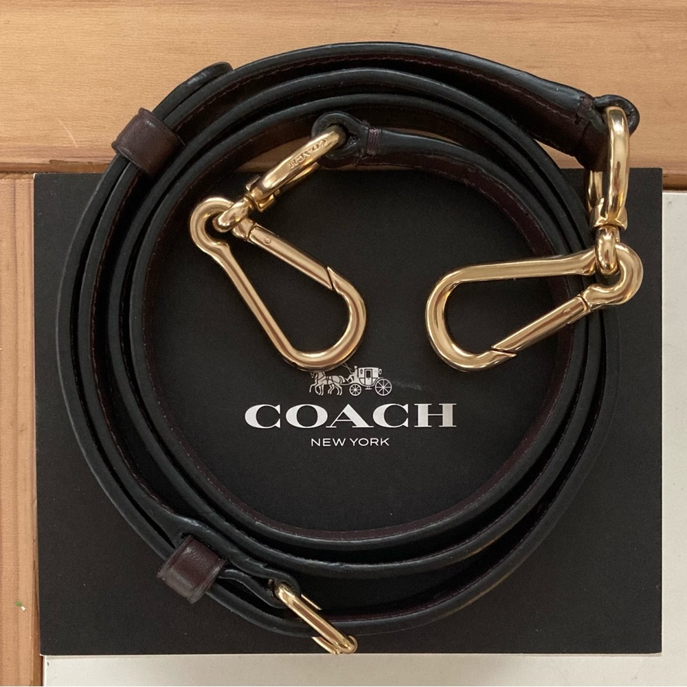 Coach Leather Crossbody Shoulder Bag Strap Brown NEW - Picture 7 of 7